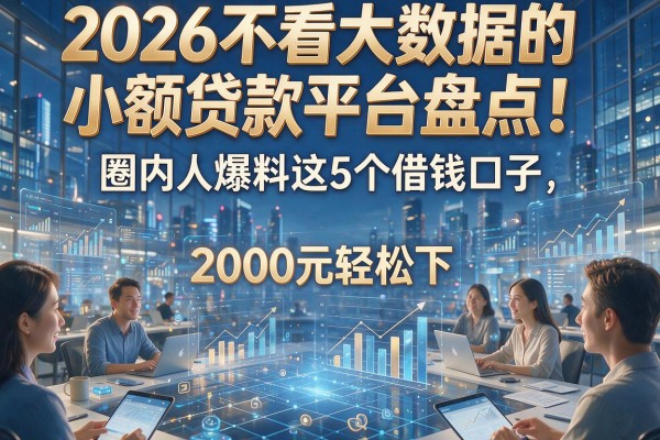 2026不看大数据的小额贷款平台盘点！圈内人爆料这5个借钱口子，2000元轻松下