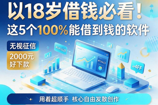 18岁借钱必看！这5个100%能借到钱的软件，无视征信、2000元好下款，用着超顺手