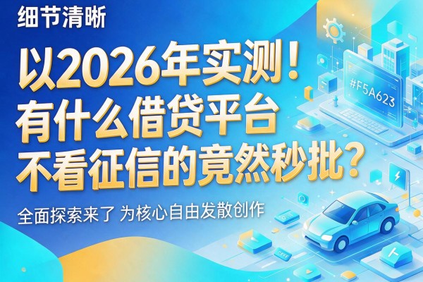 2026年实测！有什么借贷平台不看征信的竟然秒批？全面探索来了