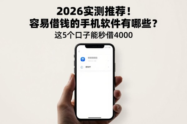 2026实测推荐!容易借钱的手机软件有哪些?这5个口子能秒借4000