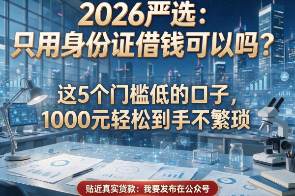 2026严选：只用身份证借钱可以吗？这5个门槛低的口子，1000元轻松到手不繁琐