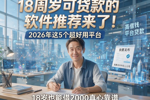 18周岁可贷款的软件推荐来了!2026年这5个超好用平台,18岁也能借2000真心靠谱