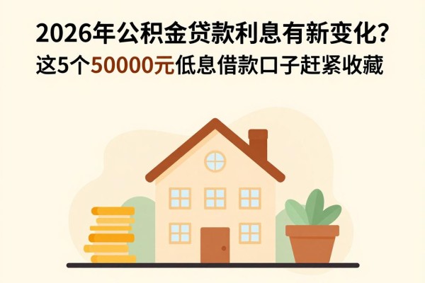 2026年公积金贷款利息有新变化？这5个50000元低息借款口子赶紧收藏