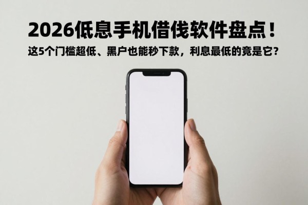 2026低息手机借钱软件盘点！这5个门槛超低、黑户也能秒下款，利息最低的竟是它？