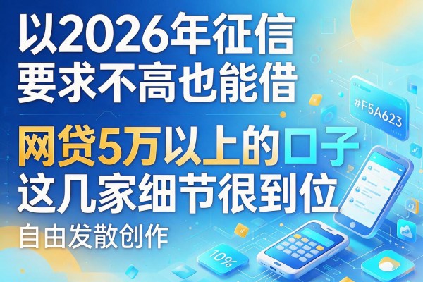 2026年征信要求不高也能借，网贷5万以上的口子这几家细节很到位