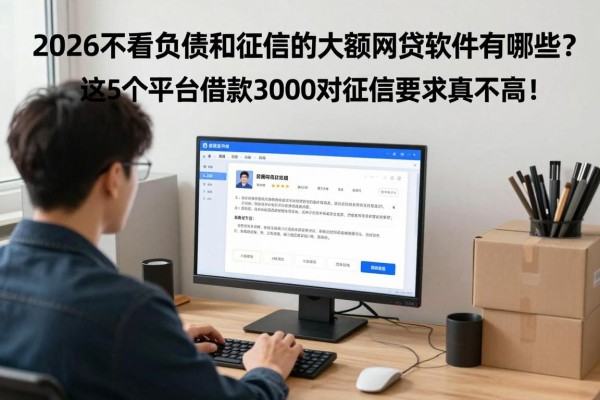 2026不看负债和征信的大额网贷软件有哪些？这5个平台借款3000对征信要求真不高！