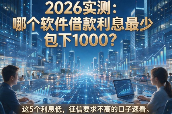 2026实测：哪个软件借款利息最少包下1000？这5个利息低、征信要求不高的口子速看