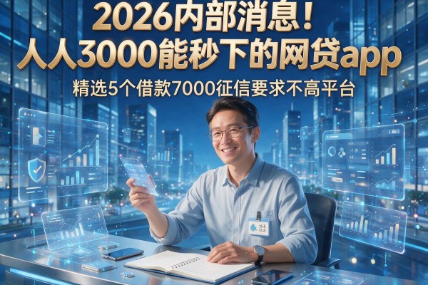 2026内部消息！人人3000能秒下的网贷app，精选5个借款7000征信要求不高平台