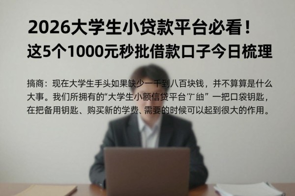 2026大学生小贷款平台必看!这5个1000元秒批借款口子今日梳理