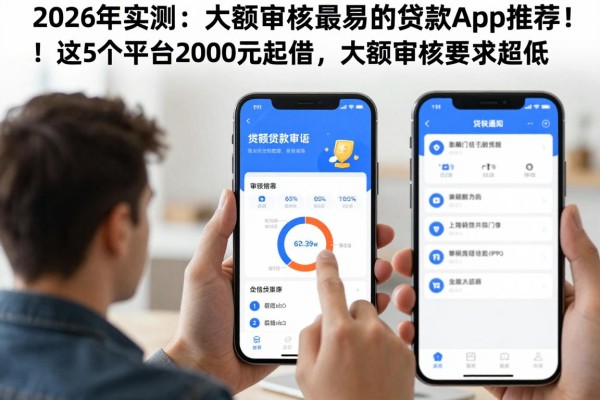 2026年实测:大额审核最容易过的贷款app推荐!这5个平台2000元起借,大额审核要求超低