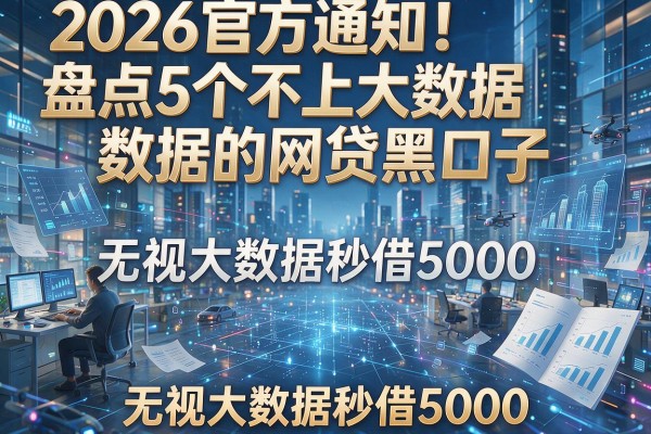 2026官方通知!盘点5个不上大数据的网贷黑口子,无视大数据秒借5000