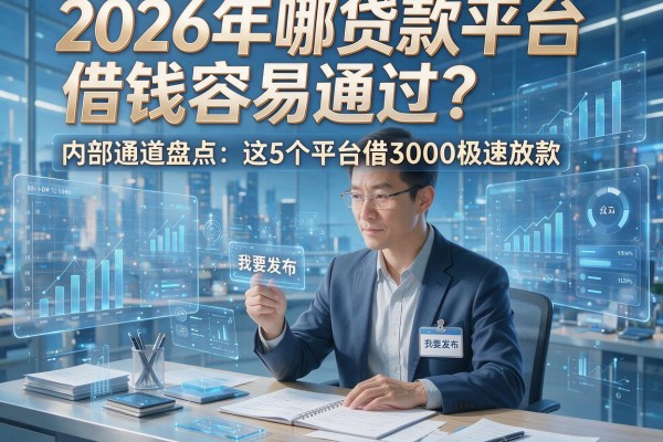 2026年哪贷款平台借钱容易通过？内部通道盘点：这5个平台借3000极速放款