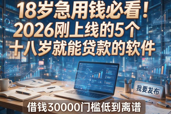 18岁急用钱必看！2026刚上线的5个十八岁就能贷款的软件，借钱30000门槛低到离谱