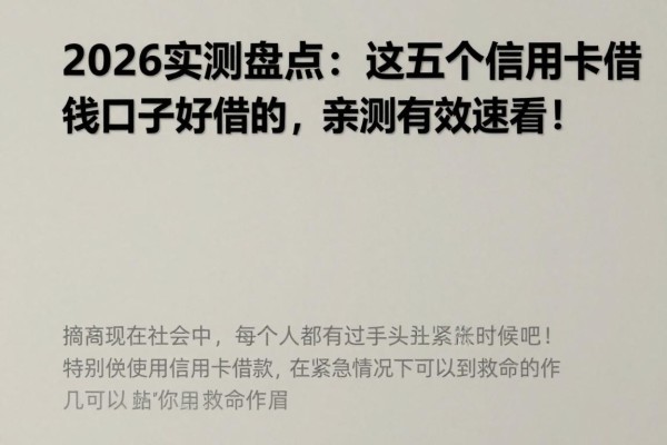2026实测盘点:这五个信用卡借钱口子好借的,亲测有效速看!