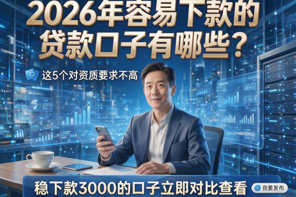 2026年容易下款的贷款口子有哪些？这5个对资质要求不高、稳下款3000的口子立即对比查看！
