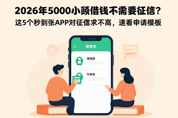 2026年5000小额借钱不需要征信?这5个秒到账APP对征信要求不高,速看申请模板!