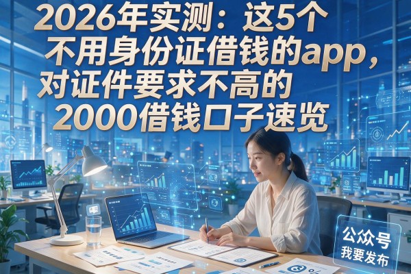 2026年实测：这5个不用身份证借钱的app，对证件要求不高的2000借钱口子速览！