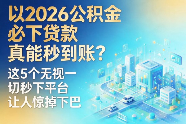 2026公积金必下贷款真能秒到账？这5个无视一切秒下平台让人惊掉下巴