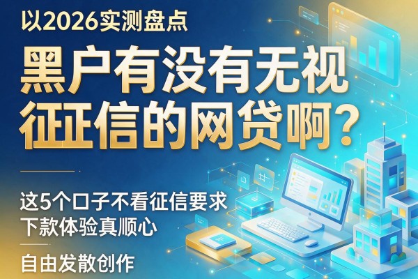 2026实测盘点:黑户有没有无视征信的网贷啊?这5个口子不看征信要求,下款体验真顺心