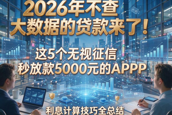 2026年不查大数据的贷款来了！这5个无视征信秒放款5000元的APP，利息计算技巧全总结