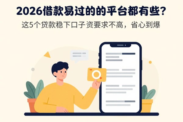 2026借款容易过的平台都有哪些?这5个贷款稳下口子资质要求不高,省心到爆!