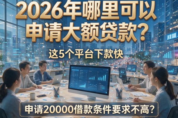 2026年哪里可以申请大额贷款?这5个平台下款快,申请20000借款条件要求不高