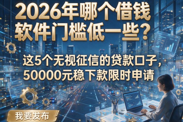 2026年哪个借钱软件门槛低一些？这5个无视征信的贷款口子，50000元稳下款限时申请！