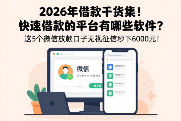 2026年借款干货集！快速借款的平台有哪些软件？这5个微信放款口子无视征信秒下6000元！