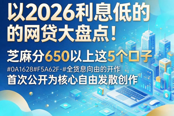 2026利息低的网贷大盘点！芝麻分650以上这5个口子首次公开
