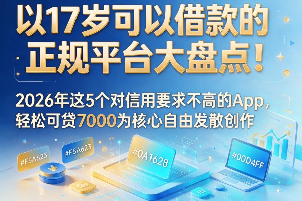 17岁可以借款的正规平台大盘点！2026年这5个对信用要求不高的App，轻松可贷7000