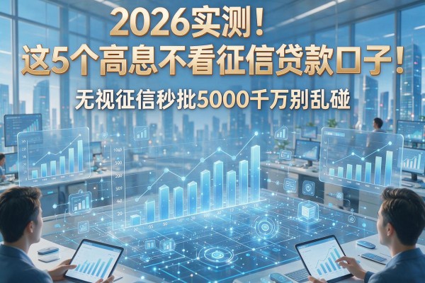2026实测!这5个高息不看征信贷款口子,无视征信秒批5000千万别乱碰