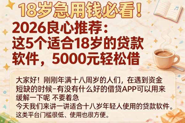 18岁急用钱必看!2026良心推荐:这5个适合18岁的贷款软件,5000元轻松借