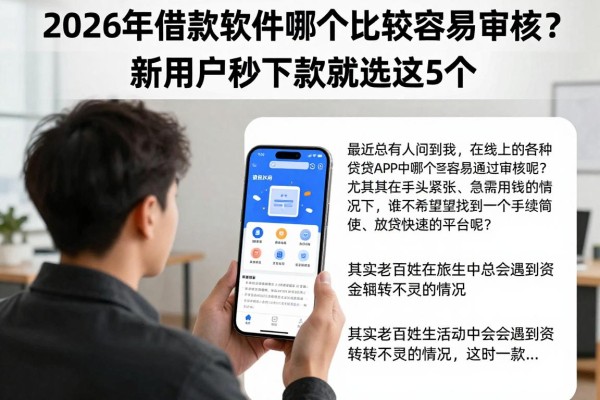 2026年借款软件哪个比较容易审核？新用户秒下款就选这5个！