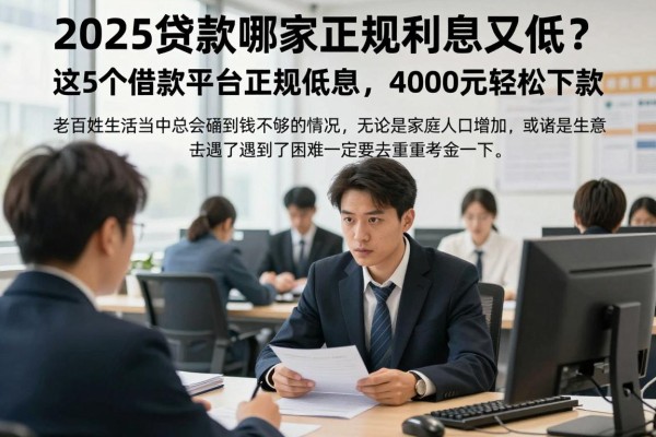 2025贷款哪家正规利息又低?这5个借款平台正规低息,4000元轻松下款