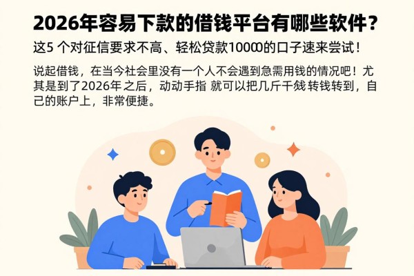 2026年容易下款的借钱平台有哪些软件?这5个对征信要求不高、轻松贷款10000的口子速来尝试!