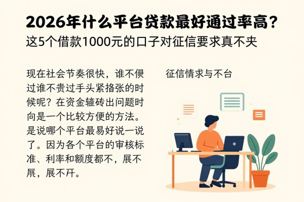 2026年什么平台贷款最好通过率高？这5个借款1000元的口子对征信要求真不高