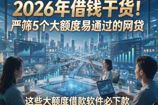 2026年借钱干货!严筛5个大额度易通过的网贷,这些大额度借款软件必下款