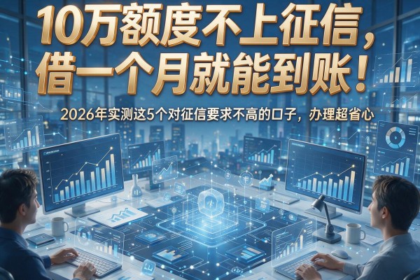 10万额度不上征信，借一个月就能到账！2026年实测这5个对征信要求不高的口子，办理超省心