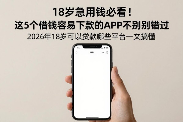 18岁急用钱必看!这5个借钱容易下款的APP千万别错过,2026年18岁可以贷款哪些平台一文搞懂