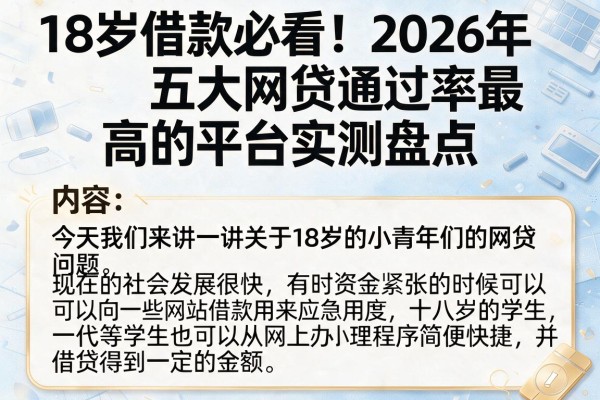 18岁借款必看！2026年五大网贷通过率最高的平台实测盘点
