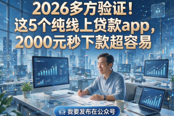 2026多方验证！这5个纯线上贷款App，2000元秒下款超容易