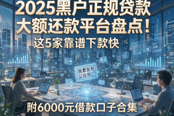 2025黑户正规贷款大额还款平台盘点！这5家靠谱下款快，附6000元借款口子合集