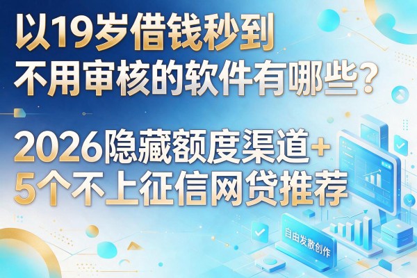 19岁借钱秒到不用审核的软件有哪些?2026隐藏额度渠道+5个不上征信网贷推荐
