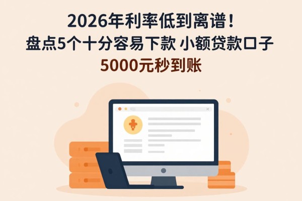 2026年利率低到离谱！盘点5个十分容易下款的小额贷款口子，5000元秒到账