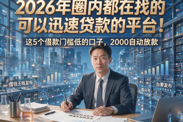 2026年圈内都在找的可以迅速贷款的平台!这5个借款门槛低的口子,2000自动放款