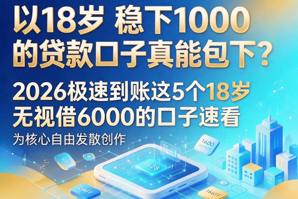 18岁稳下1000的贷款口子真能包下？2026极速到账这5个18岁无视借6000的口子速看