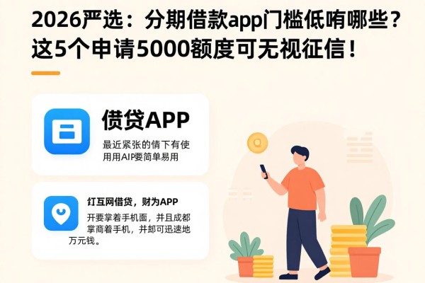 2026严选:分期借款app门槛低的有哪些?这5个申请5000额度可无视征信!
