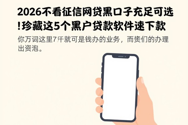 2026不看征信网贷黑口子充足可选！珍藏这5个黑户贷款软件速下款