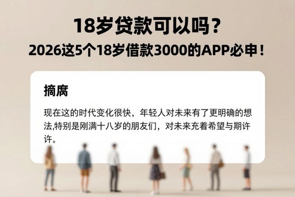 18岁贷款可以吗?2026这5个18岁借款3000的APP必申!