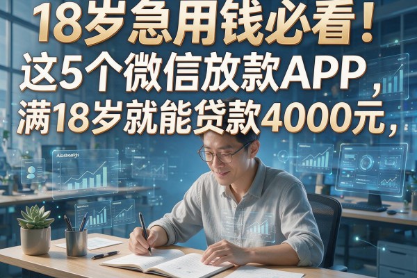 18岁急用钱必看!这5个微信放款APP,满18岁就能贷款4000元